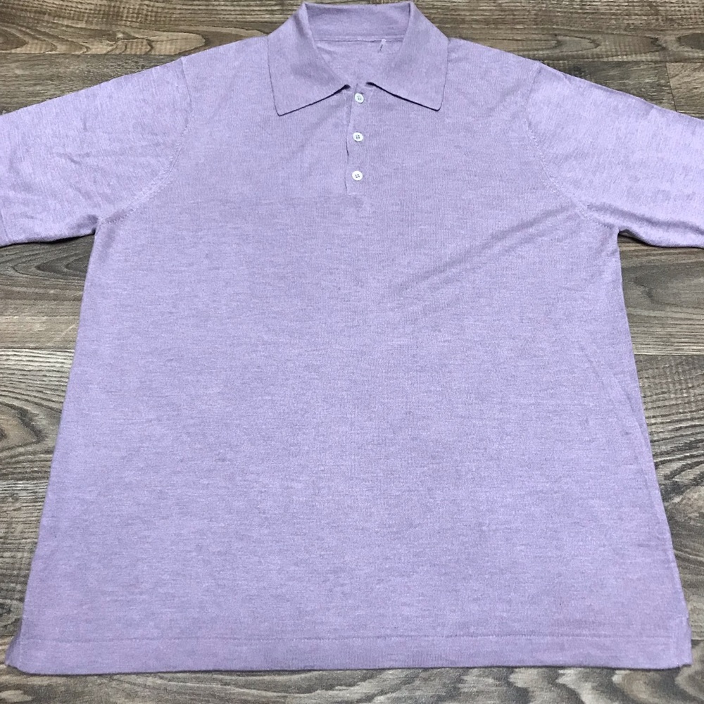 Kinross Cashmere Silk Blend Polo Shirt Rare